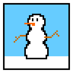 Snowman still image from Holiday PixelCard 2017.